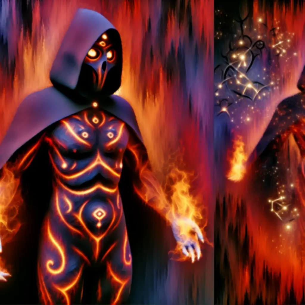 Przeprojektowany Archvile z runicznymi pieczęciami i płomiennym płaszczem