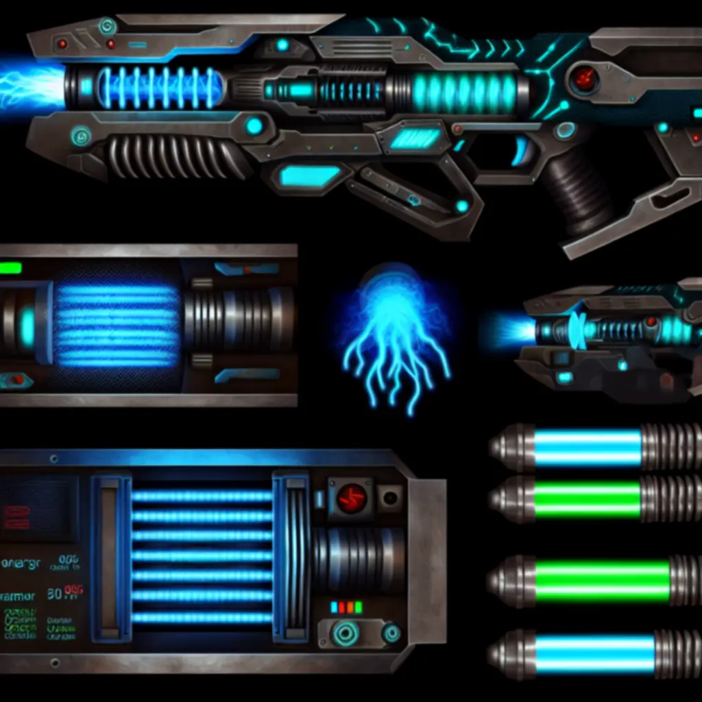 Plasma Rifle z nową komorą energii i świecącym radiatorem