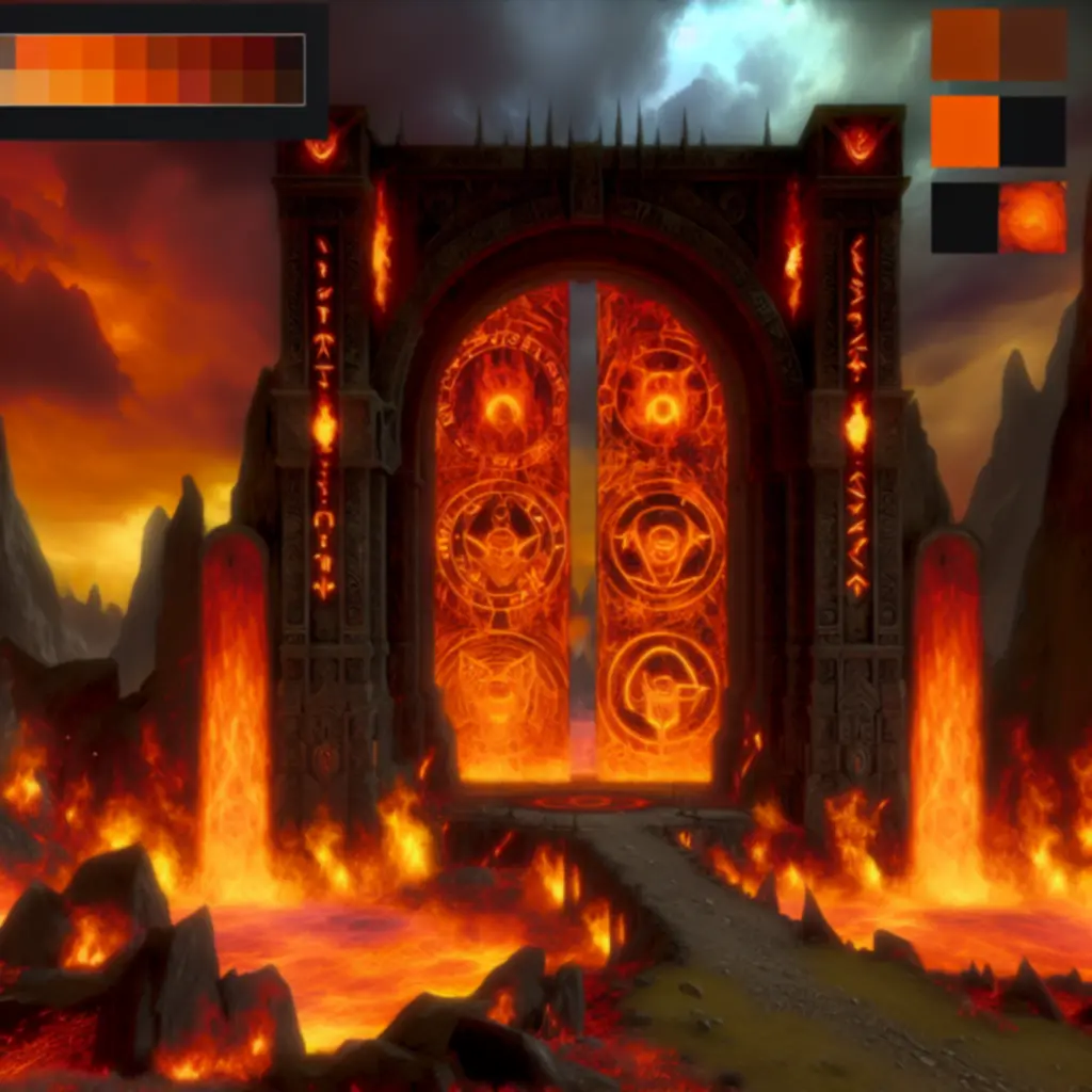 Okładka DLC Inferno Expansion z rozżarzonymi wrotami Piekła